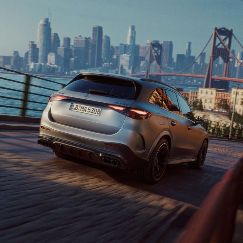 A rear exterior view of the 2027 Mercedes-AMG® GLC 53 4MATIC+ 