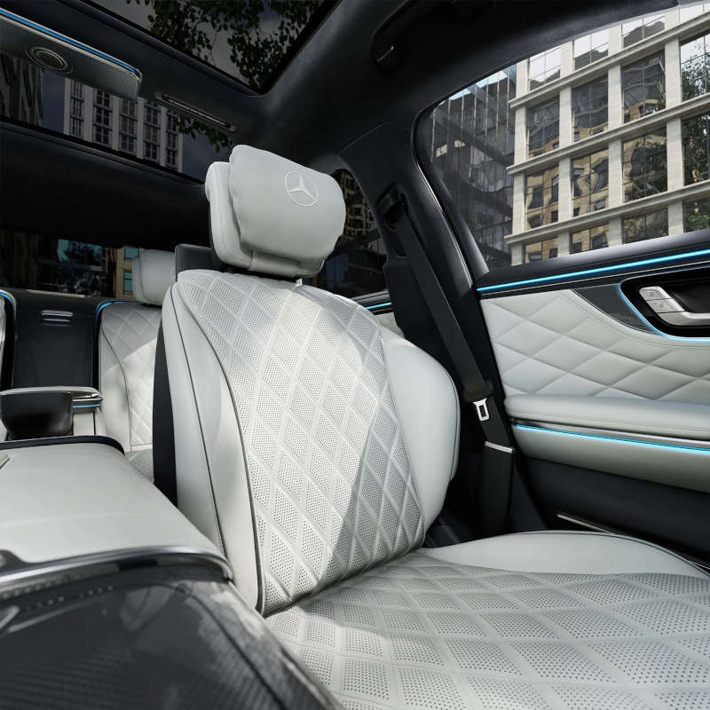 The luxurious seating and cabin of the 2026 Mercedes-Benz S-Class