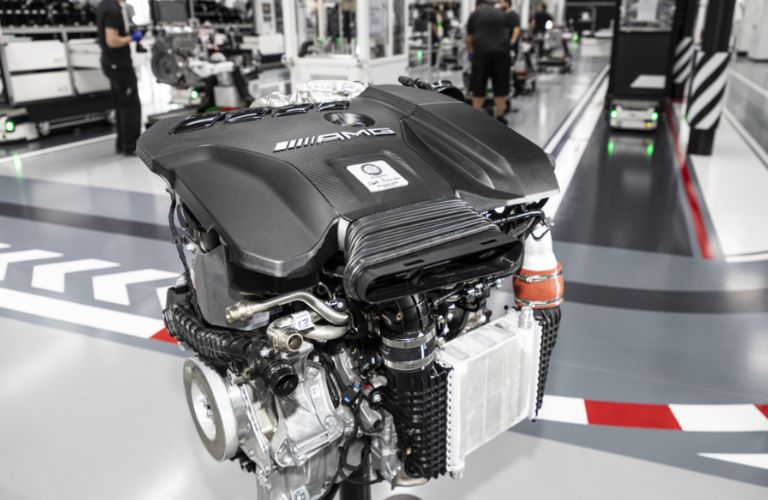 close up of a Mercedes-Benz inline-4 cylinder engine