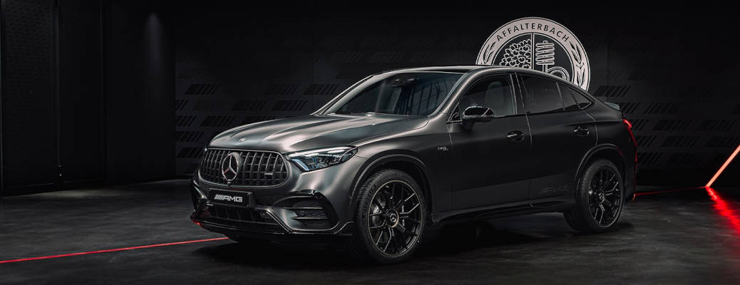 A front quarter external view of the upcoming 2027 AMG® GLC 53