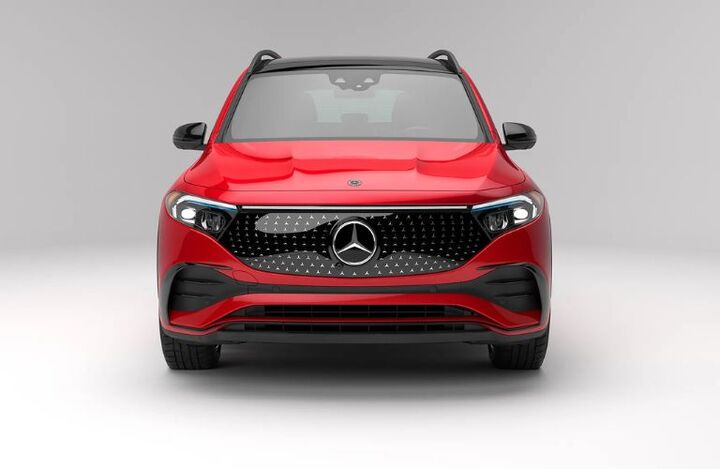 Front view of the 2025 Mercedes-Benz EQB 250+ SUV Red