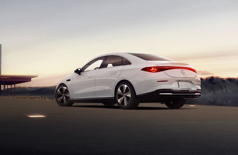 Rear-quarter view of the 2026 Mercedes-Benz CLA Coupe White