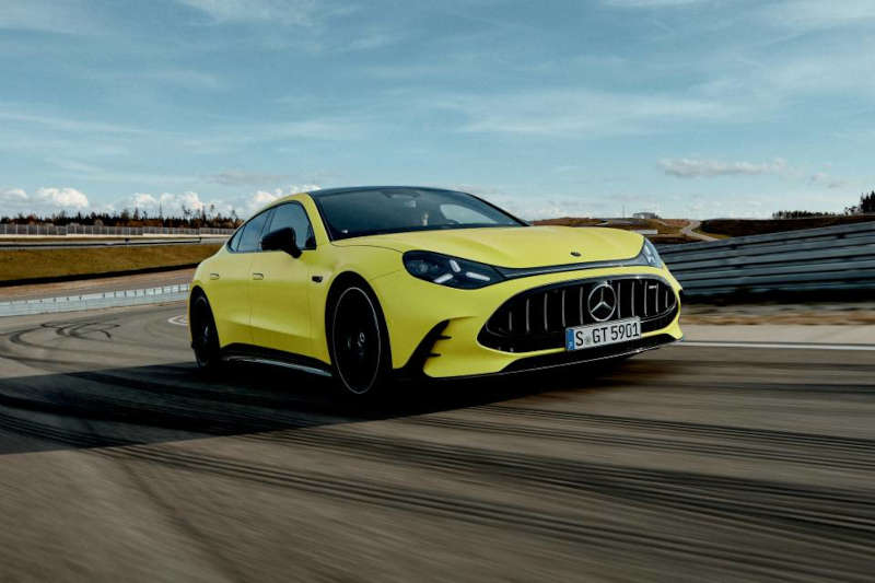 A front external view of the 2027 Mercedes-AMG® 4-door Coupe