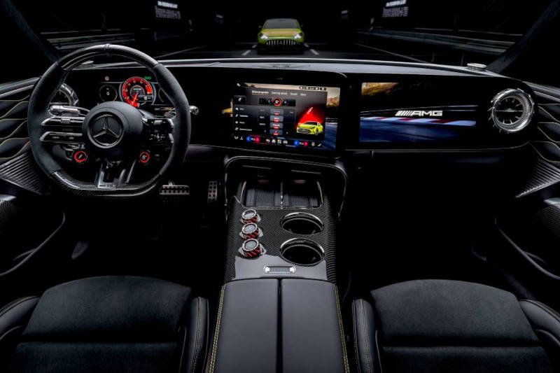 The cockpit of the 2027 Mercedes-AMG® 4-door Coupe