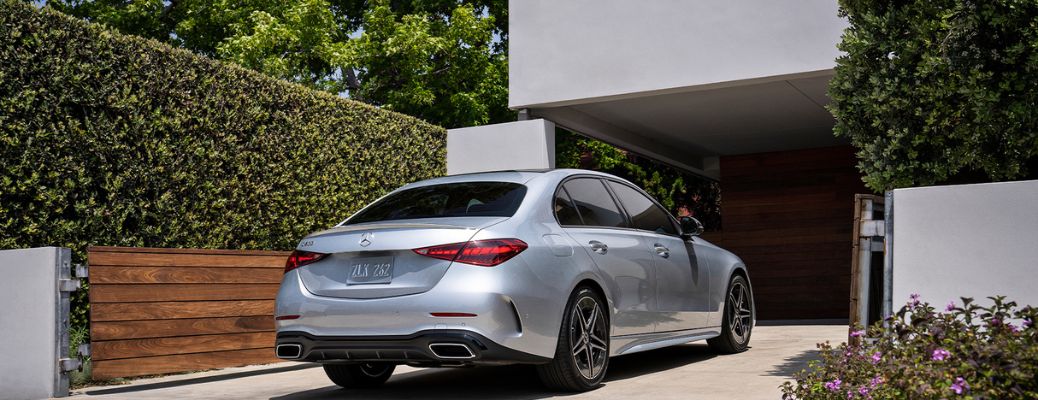 Rear view of the 2026 Mercedes-Benz C-Class Sedan Gray