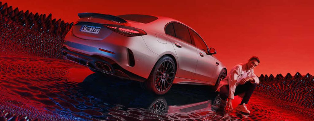 A rear exterior view of the compact Mercedes- AMG® C 63 S