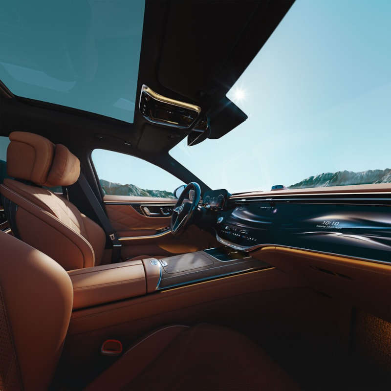 The luxurious cockpit of the 2026 Mercedes-Maybach S-Class sedan