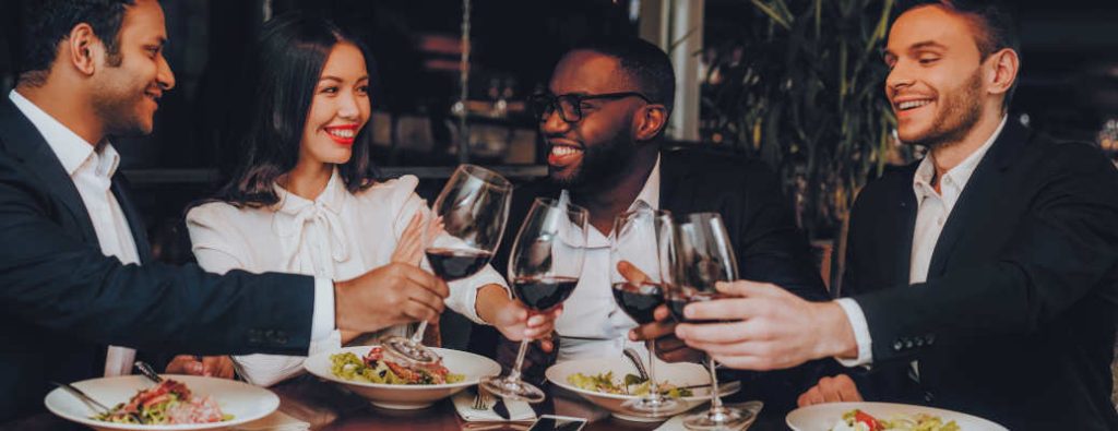 Two couples enjoying a high end restaurant in Scottsdale