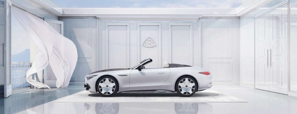 A side exterior view of the SL-Class Mercedes-Maybach.