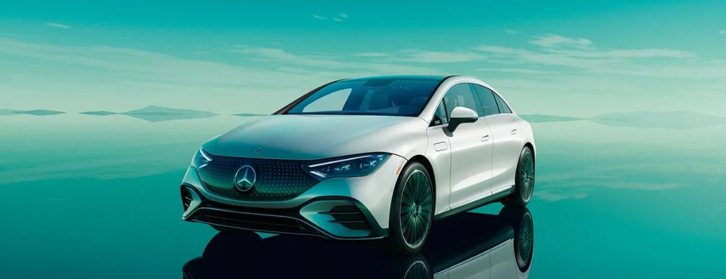 Front-quarter view of the 2026 Mercedes-Benz EQE Sedan