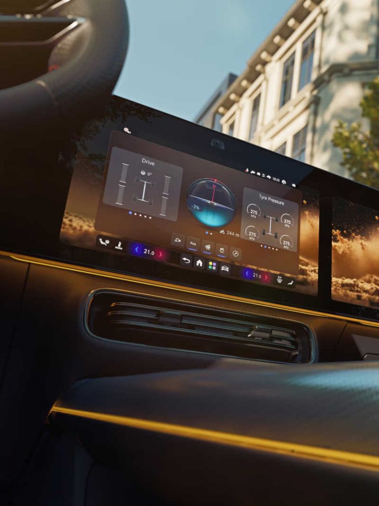 The massive nfotainment screens in the 2027 GLA SUV