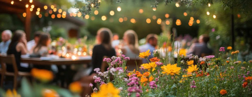A group of people enjoying sunset patio dining near Scottsdale