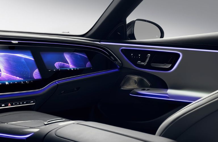 2027 Mercedes-Benz E-Class MBUX Superscreen package showing a third in-dash display