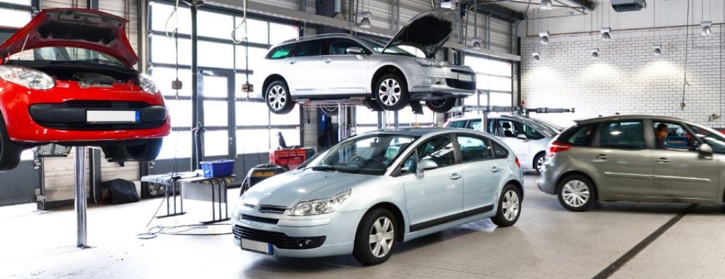 Vehicles at a service station