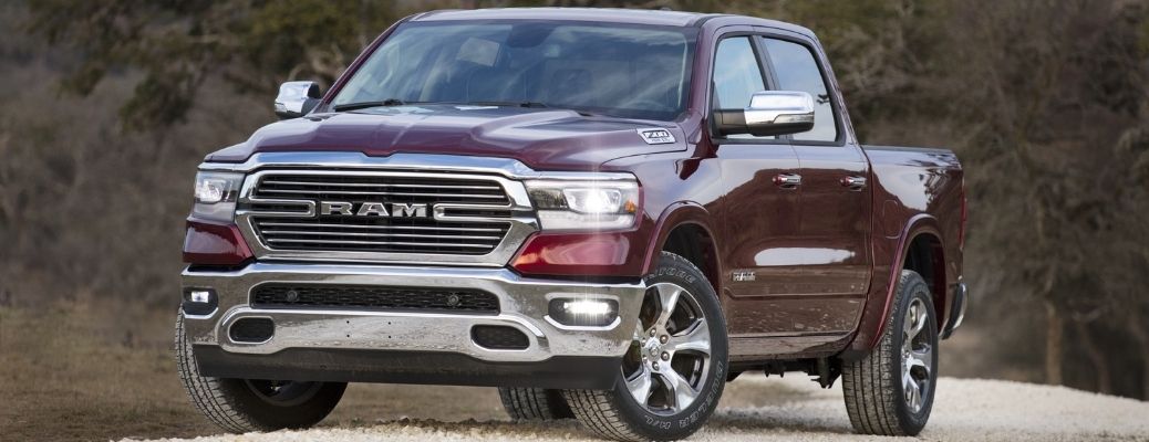2021 Ram 1500 Laramie front and side view