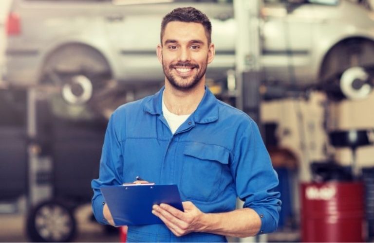 Service technician smiling