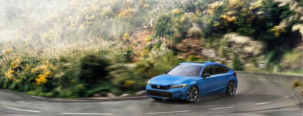 side quarter view of the 2026 Honda Civic Hatchback Hybrid