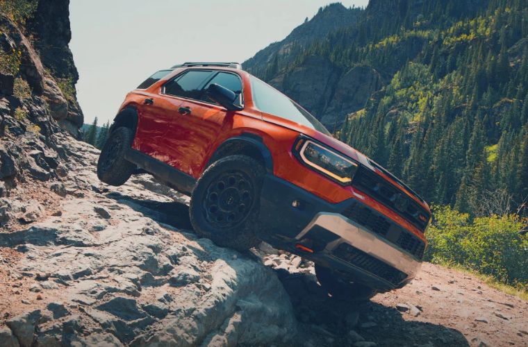Honda SUV driving downhill