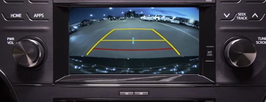What do the colored lines on the Toyota backup camera mean?