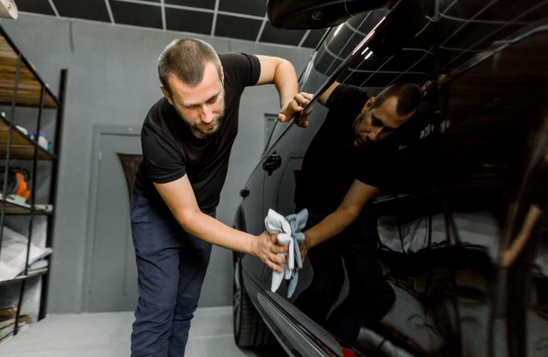cleaning the exterior of the car