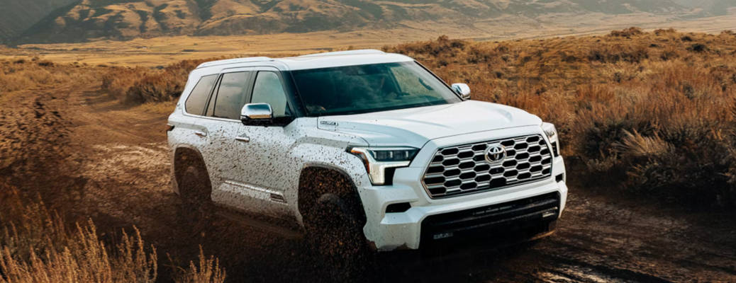 The Tahoe-ready 2026 Toyota Sequoia off-roading near the Sierra Nevada Mountains