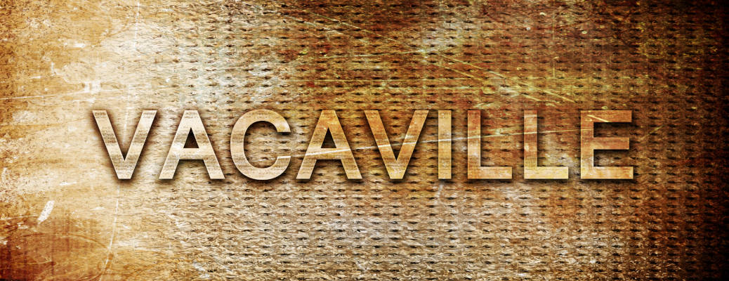 vacaville, 3D rendering, text on a metal backgroundnil