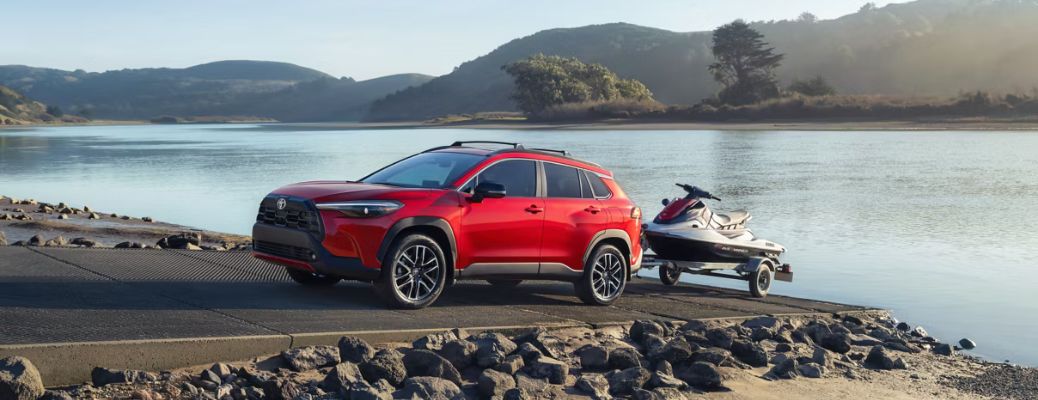 2026 Toyota Corolla Cross towing a boat