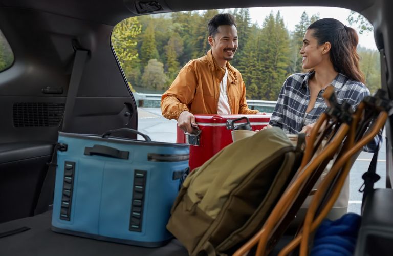 2026 Toyota Grand Highlander cargo area with gear