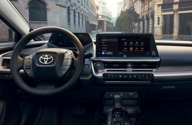 Dashboard view of the 2027 Toyota Prius