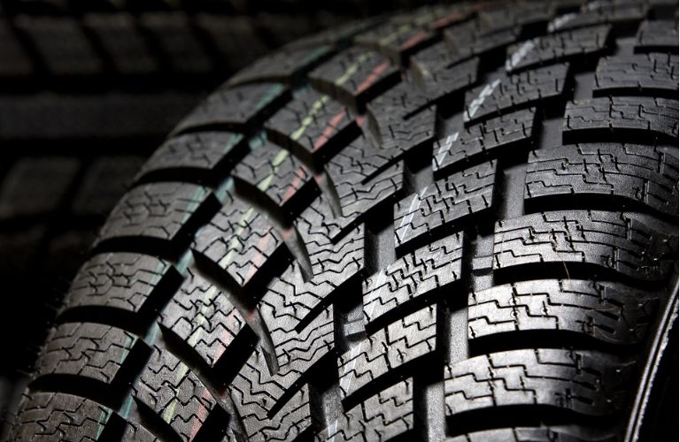 Close-up of a tire tread