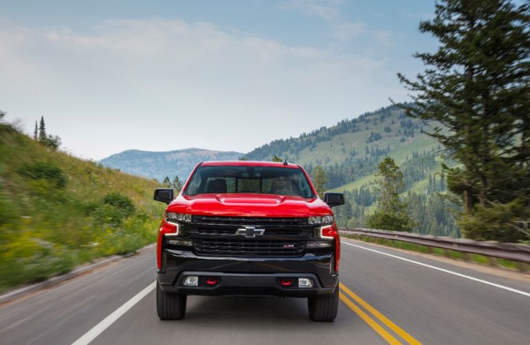 2020 Chevy Silverado Trail Boss front grille and headlights