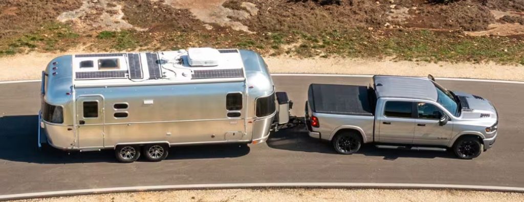 2025 Ram 1500 towing a trailer