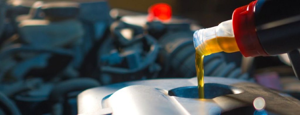 a close up shot of a synthetic oil change