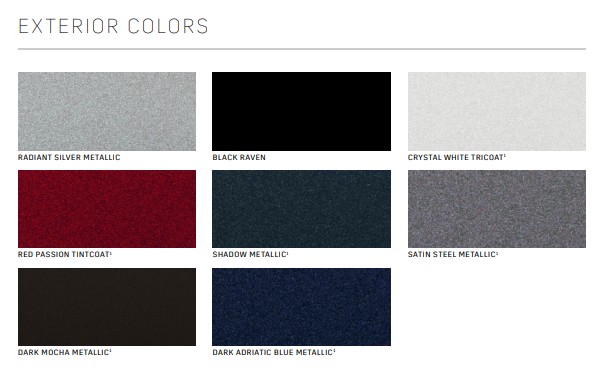 2020 Cadillac Escalade exterior color options