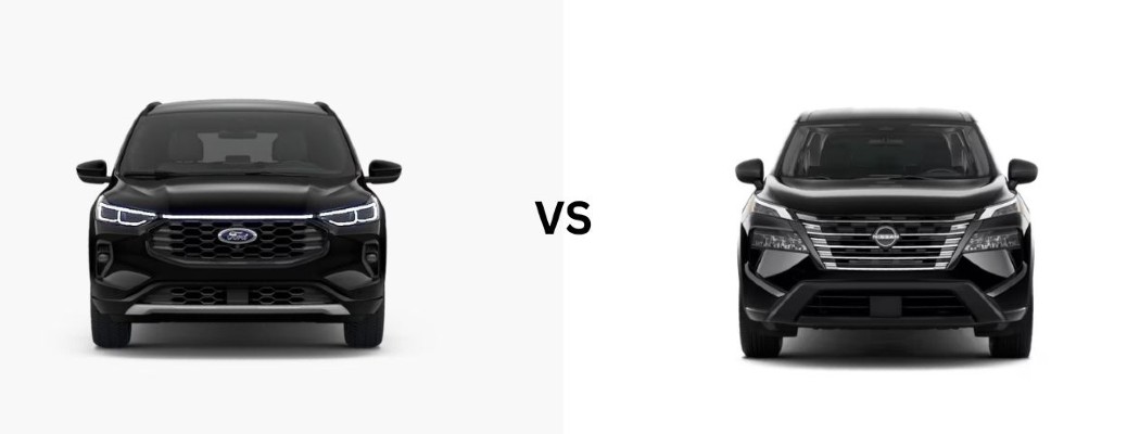 2026 Ford Escape versus 2026 Nissan Rogue front view on white