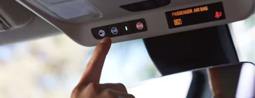 Buick roadside assistance button inside a car
