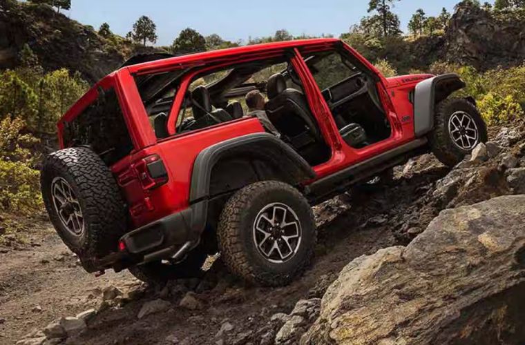 2026 Jeep Wrangler in red off-road