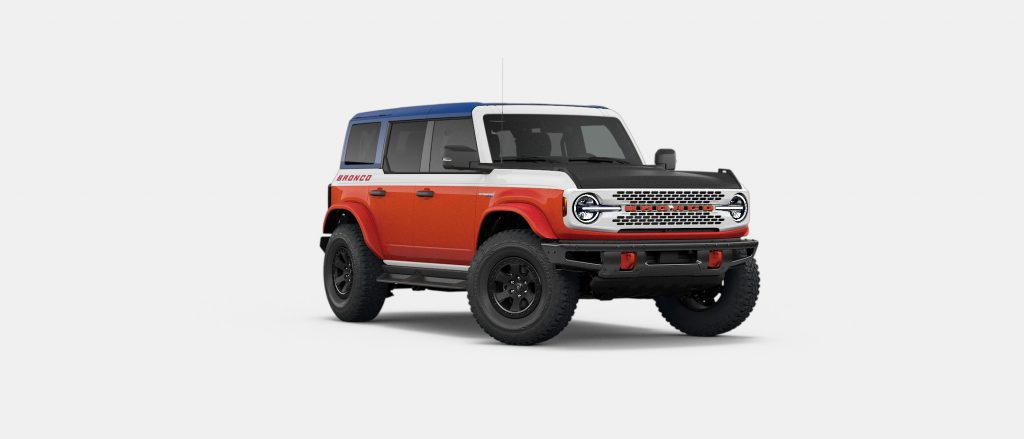 2026 Ford Bronco Oxford White with Code Orange Bottom
