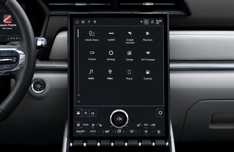 touchscreen display of the GMC Terrain