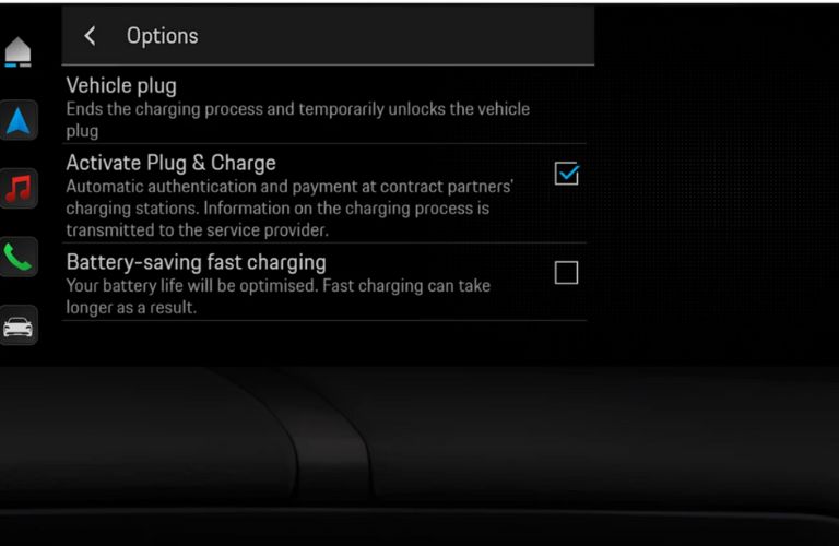 Plug & Charge activation screen