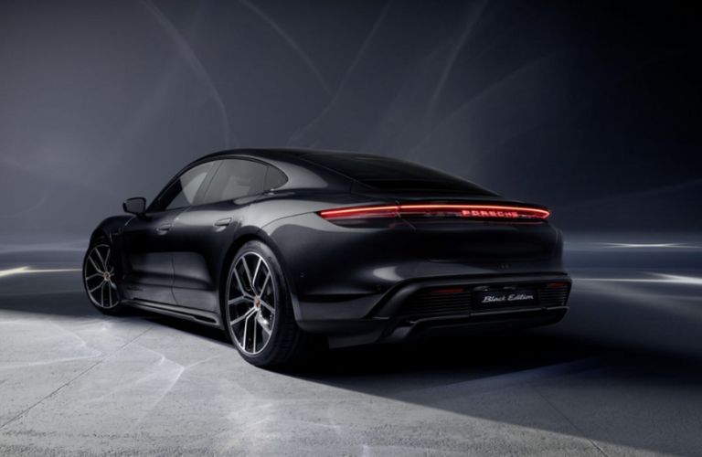 rear view of a Taycan Black Edition model