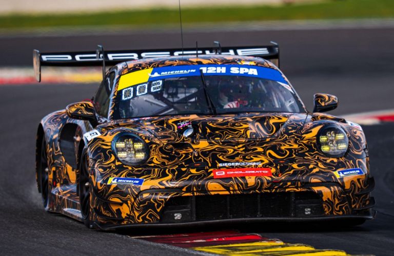 front view of the 2026 Porsche 911 GT3 R on race track
