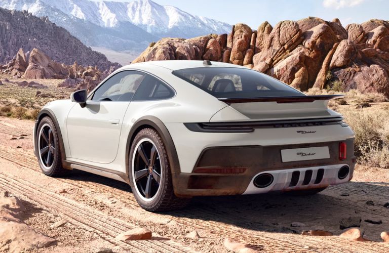 rear view of the Porsche 911 Dakar