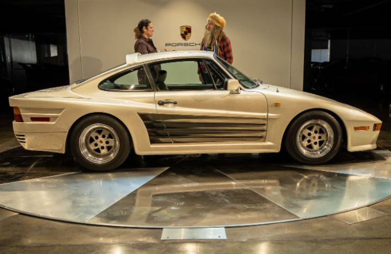side view of a vintage Porsche at Porsche Santa Clarita