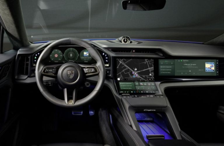 dashboard view of the Porsche Cayenne Electric