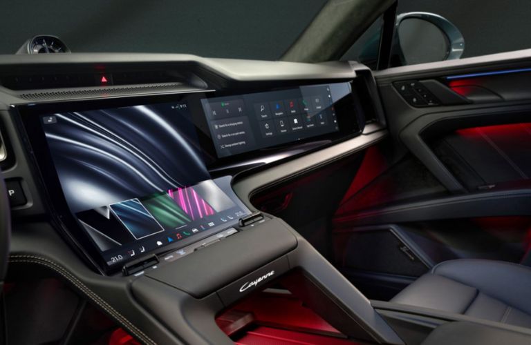 close up of the Porsche Cayenne Electric dashboard