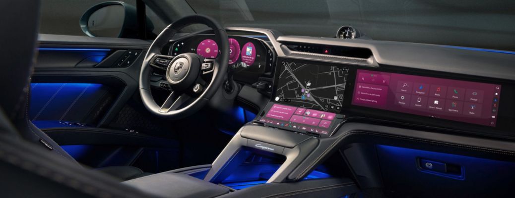 cockpit of the Porsche Cayenne Electric