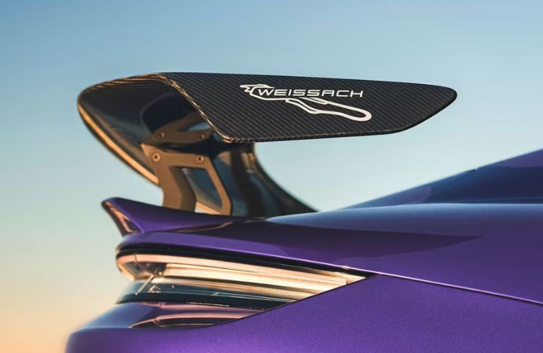rear spoiler of the Porsche Taycan Turbo GT with the Weissach Performance Package