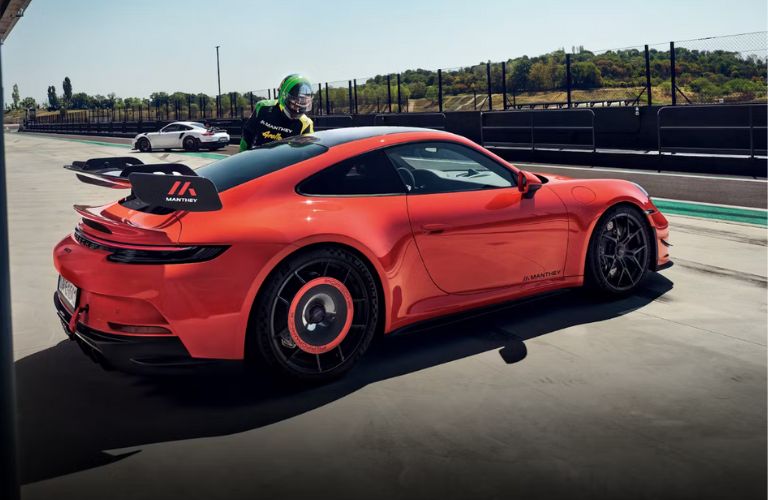 rear and side view of a Porsche