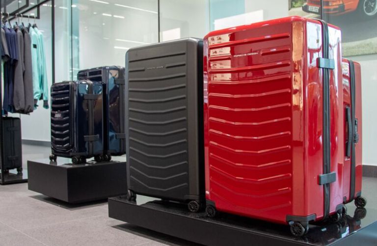 Porsche luggage at the Porsche Design Boutique